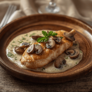Escalope de Poulet à la Crème et aux Champignons